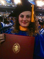 Simona Buhus-Duffin receives her Masters in International Public Service from DePaul University.